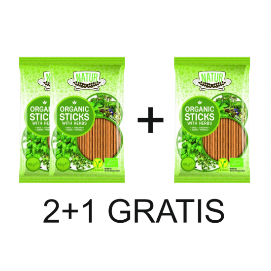 Promo 2+1 Bio Sticksuri Vegane din alac cu ierburi 45g Natur