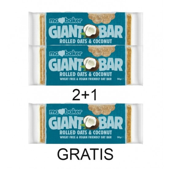 PROMO 2+1 Baton din ovaz cu nuca de cocos 90g Ma Baker