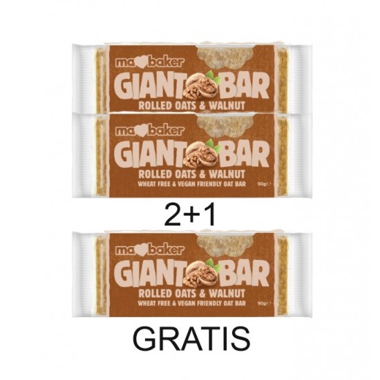 PROMO 2+1 Baton din ovaz cu miez de nuca 90g Ma Baker