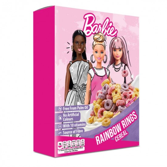 Cereale BARBIE inele curcubeu din grau, ovaz si porumb 350g