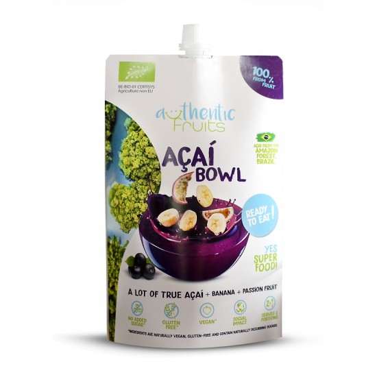 Bio Pireu Din Fructe De Acai, Banane Si Fructul Pasiunii ,,Acai Bowl'' ”Fără Gluten,Fara Zahar” 190g